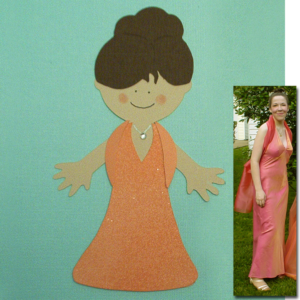 Sparkly dress, jewelry and wrap.