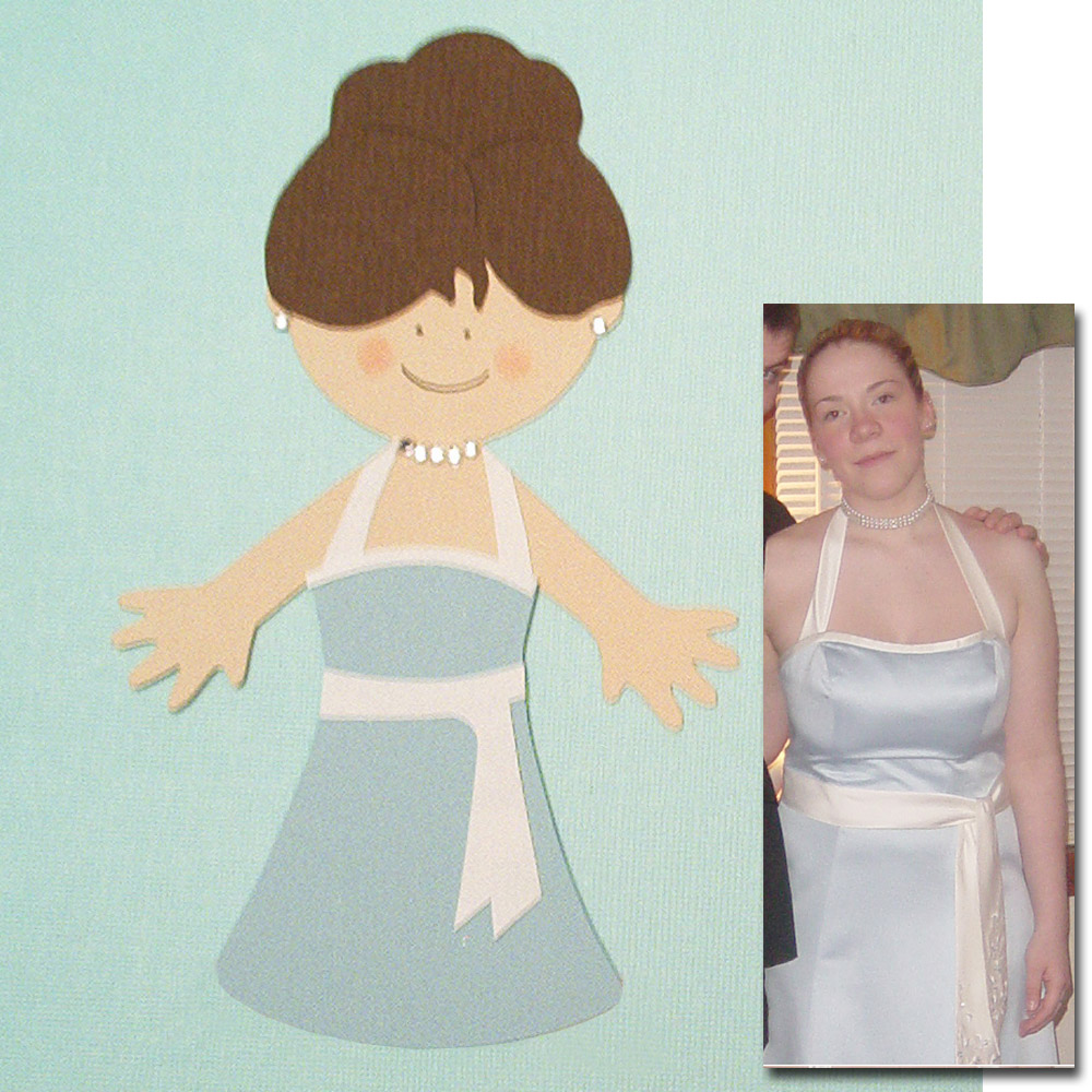 Matching jewelry and dress ties with sash, just like in the photo.